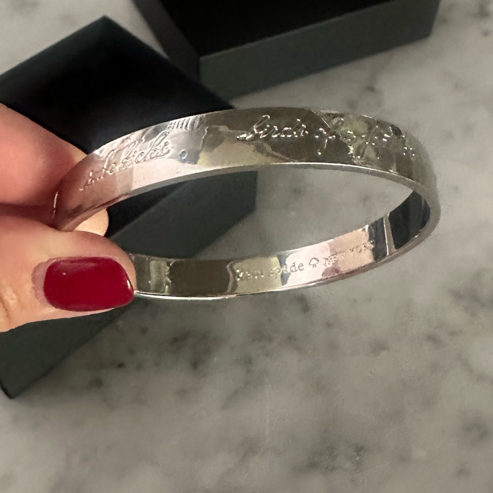 KATE SPADE BEST FRIENDS FOREVER BANGLE BRACELET SILVER-TONE LOVELY GIFT $18 OBO